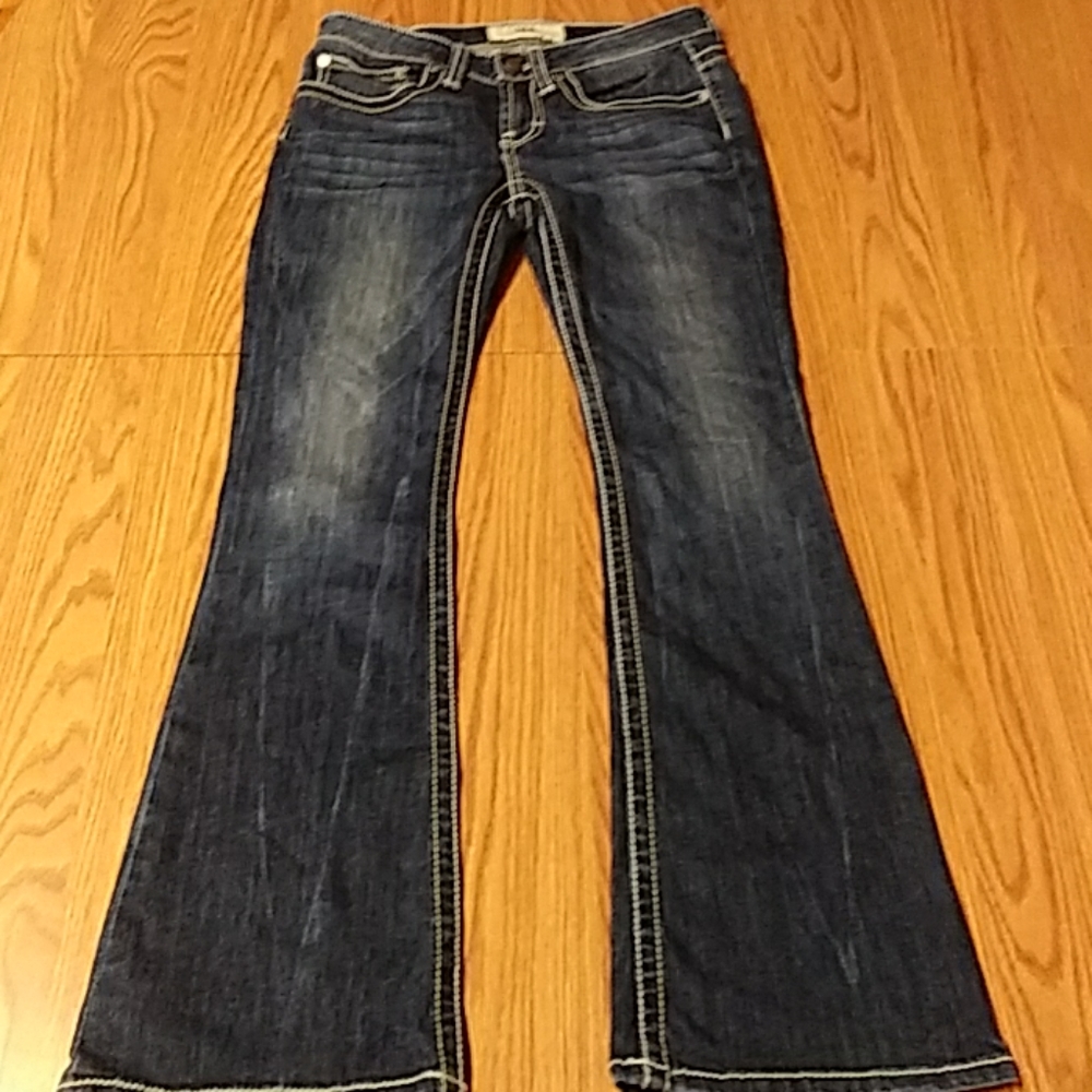 Bke Emma Bootcut Sz 16 (27x29) Big Stitches Dark